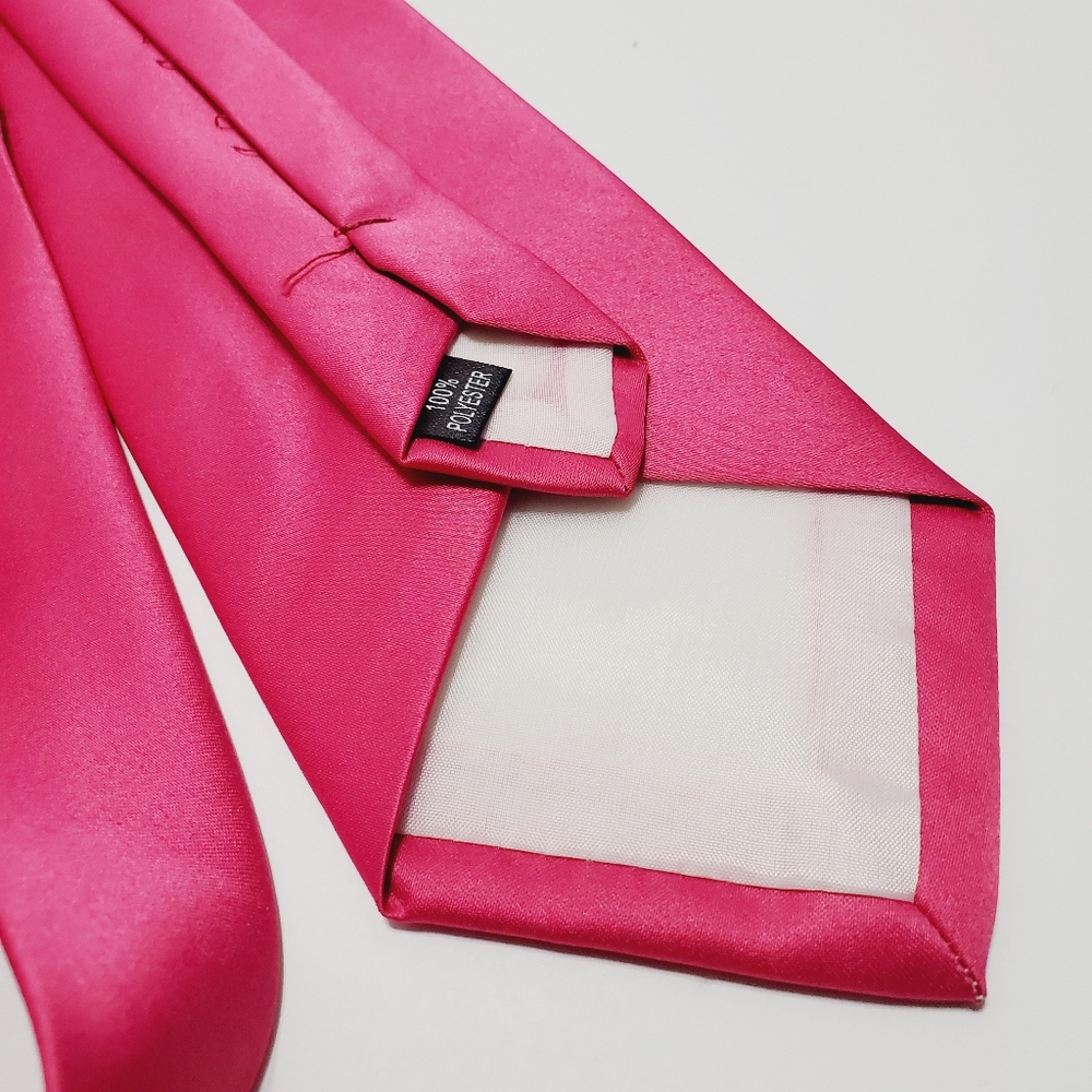 Steven Land Necktie Solid Pink Pattern Neck Tie 5… - image 4